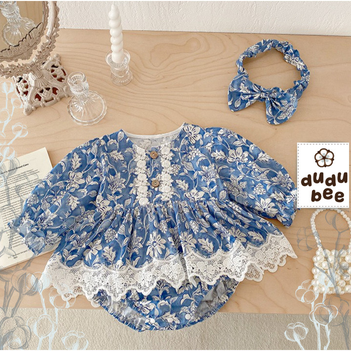 Romper Bayi JIYA - Baju anak Perempuan Aqiqah Manyue Birthday Newborn Lace Premium