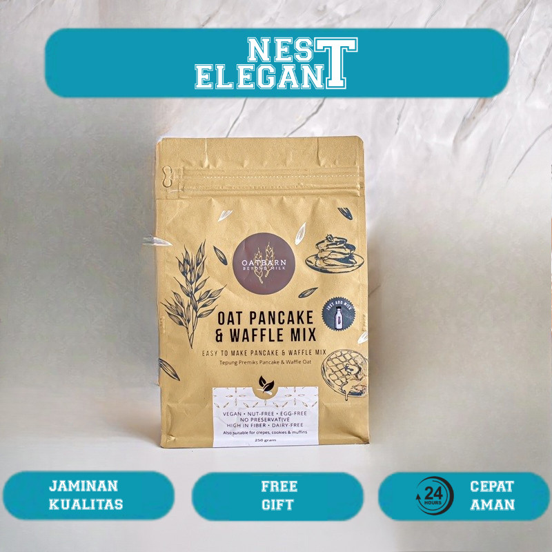 

Oat Pancake & Waffle Mix OatBarn | Tepung Premiks Sarapan Pancake dan Waffle Oats Instan 250 Gram
