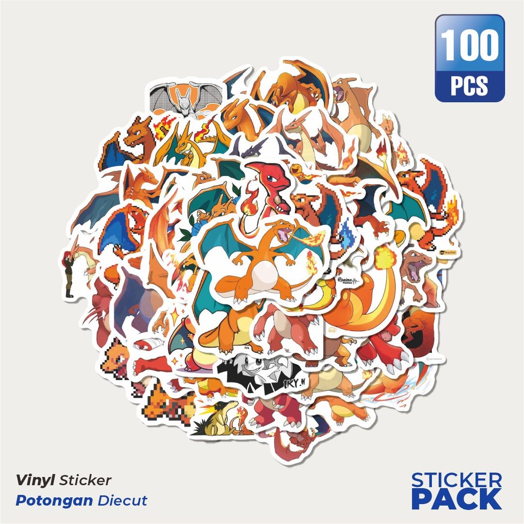 

Terbaru! 50 pcs Stiker Pokemon Charmeleon V2 Dekorasi Lucu Kreatif untuk Notebook, Skateboard, HP