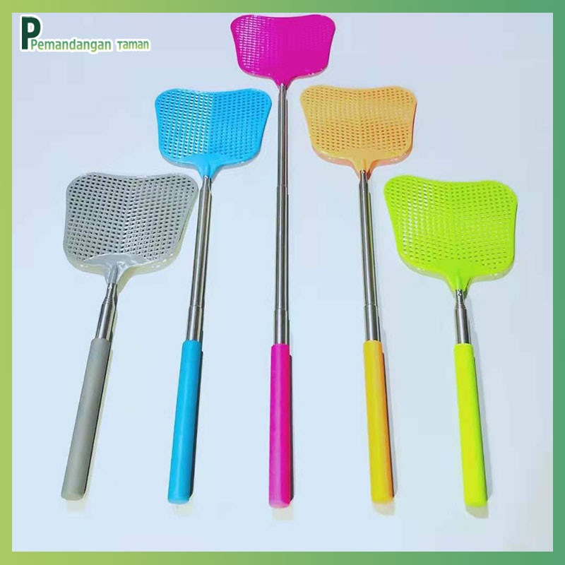 Pemukul lalat teleskopik pengusir lalat pengusir kecoa gagang panjang