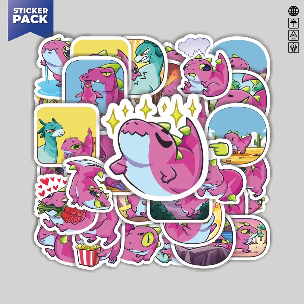

[100PCS]Stiker Pack Stiker Kartun Toxy The Little Dino Aesthetic Vinyl Anti Air Dekorasi Sticker Laptop Buku Journal Koper Helm Casing HP Gitar Helm Skateboard