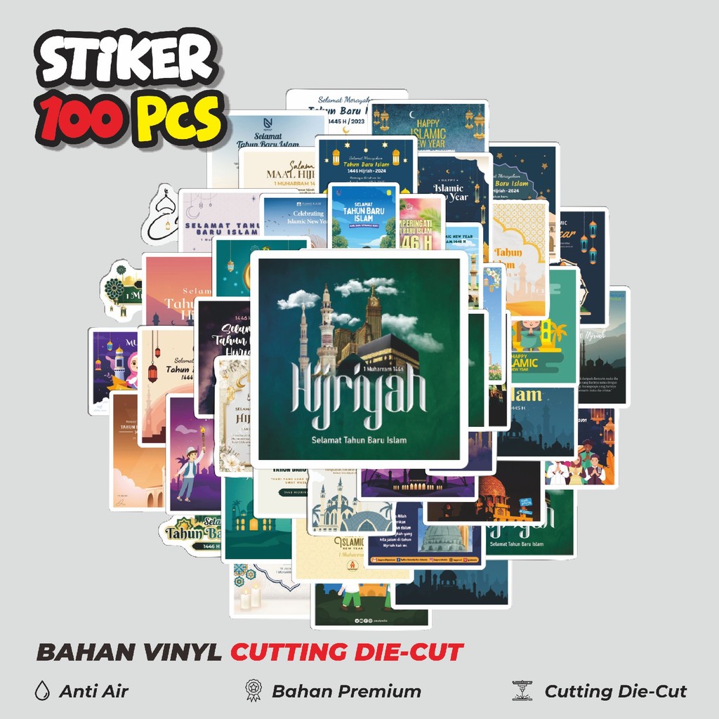 

Terbaru! 50 pcs Stiker Tema Tahun Baru Hijriah Dekorasi Lucu Kreatif untuk Notebook, Skateboard, HP