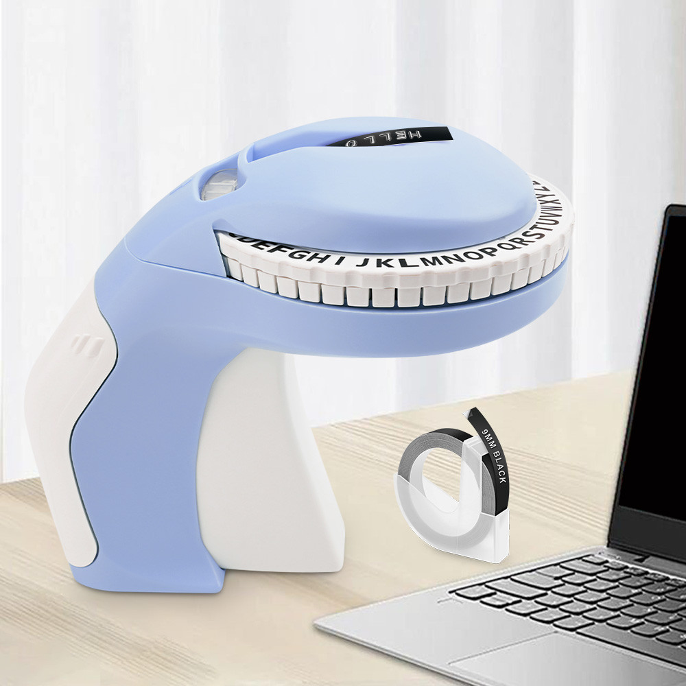 

B90 Portable 3D Embossing Label Maker Similar as Dymo 12965 Motex E101 Manual Label Printer or 5PK 9mm Self-adhesive Stickers