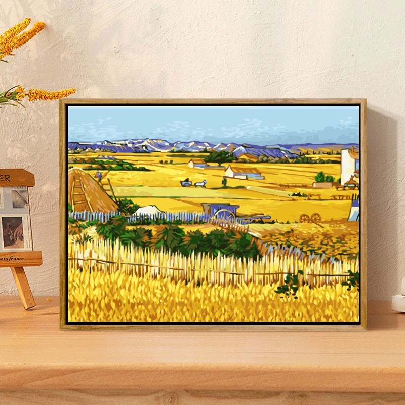 

Impressionist Wheat Field Digital Oil Painting DIY Coloring Kit for Room Decoration Van Gogh Inspired i11272