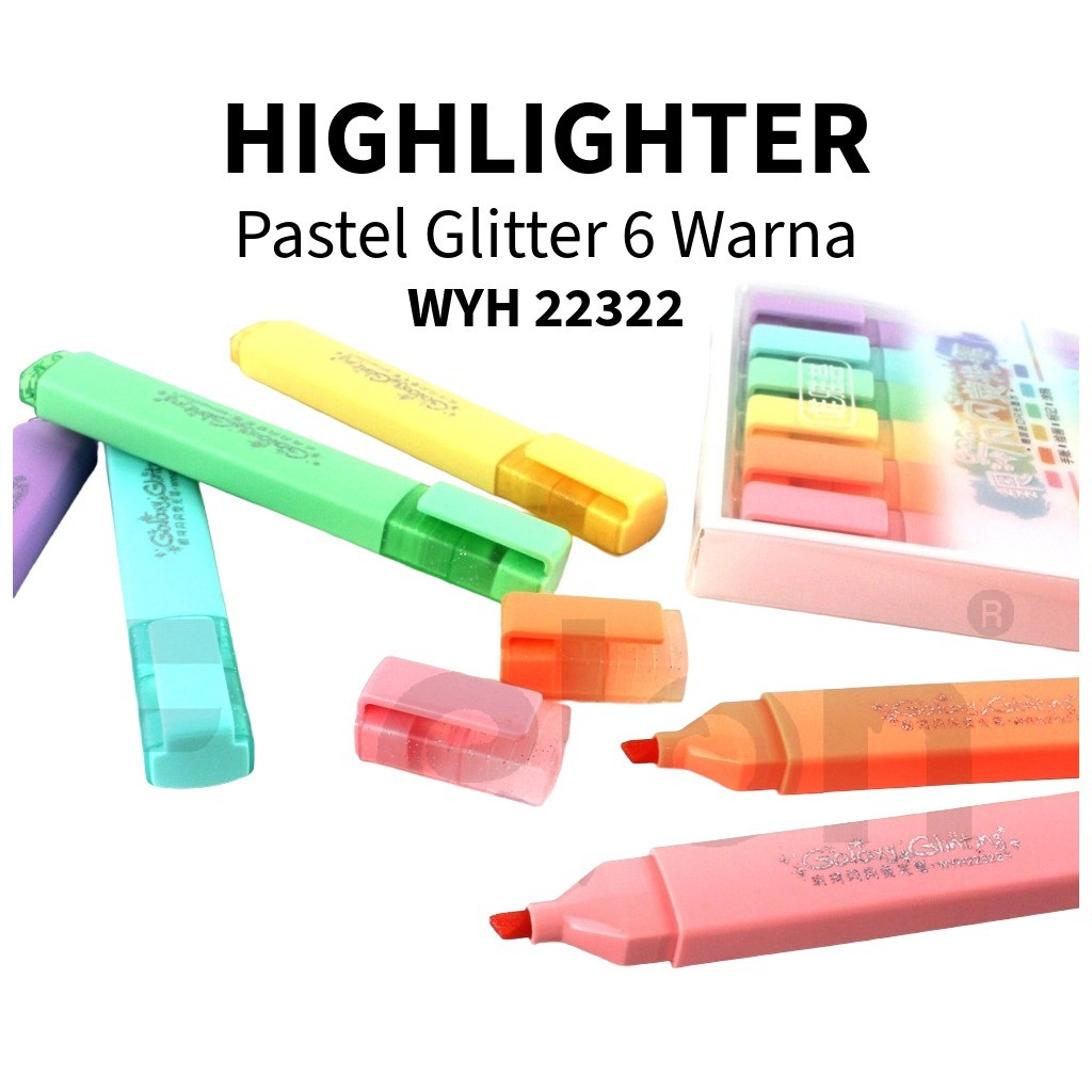 

❤️️6pcs Stabillo GLITTER WYH-2232 /1 Pak Stabillo GLITTER 6 Warna Pastel❤️️