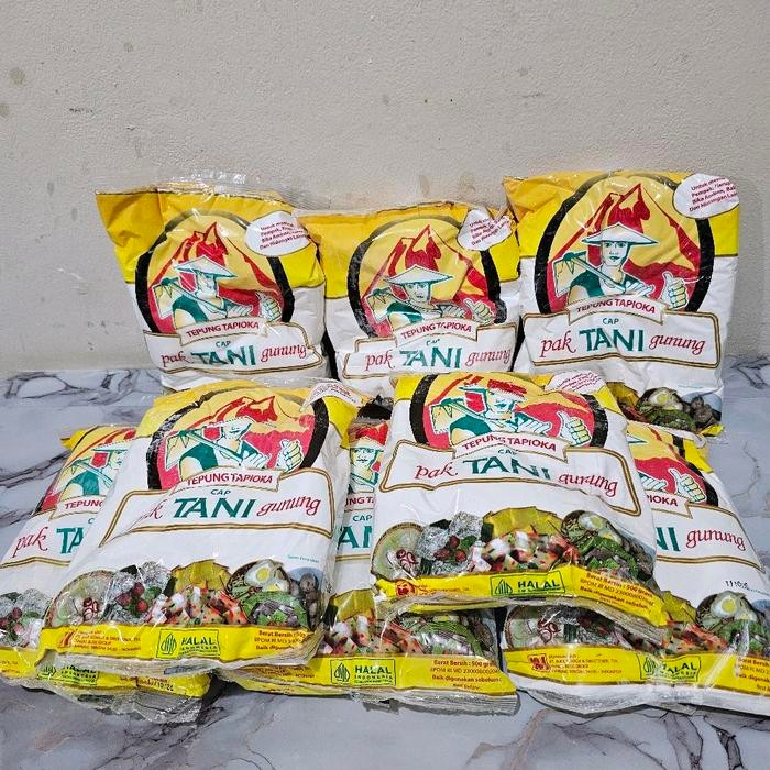 

TEPUNG TAPIOKA 1 KARTON / sagu pak tani / sagu tani kuning/ tapioka pak tani/ pak tani 1 karton isi 20 pcs