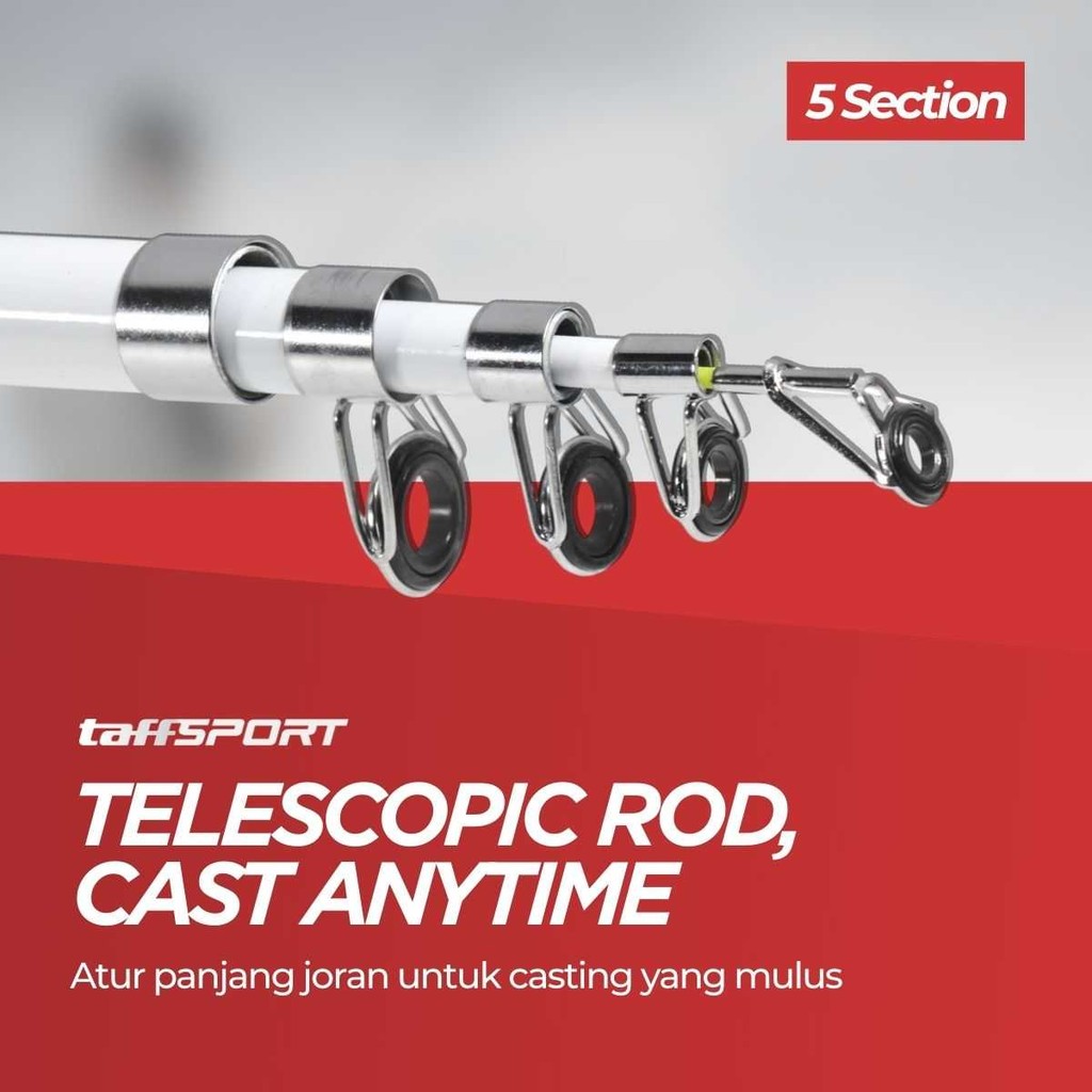 Joran Pancing Telescopic Casting Spinning Antena Portable Carbon Fiber Lentur dan Kuat - TaffSPORT G