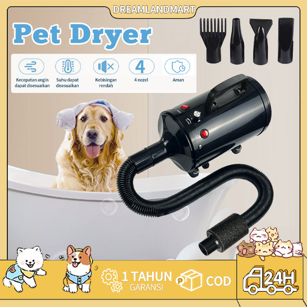 2800W Pet Blower Dryer Blower Pengering Rambut Hewan Peliharaan Pengering Perawatan