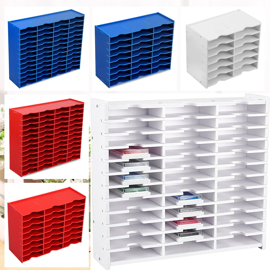 

12/24/36/48 Slots Ink Pad Holder and Stamp Pad Storage Organizer Ink Pads amond Painting Tray Rack Crafts Painting Tray Rack