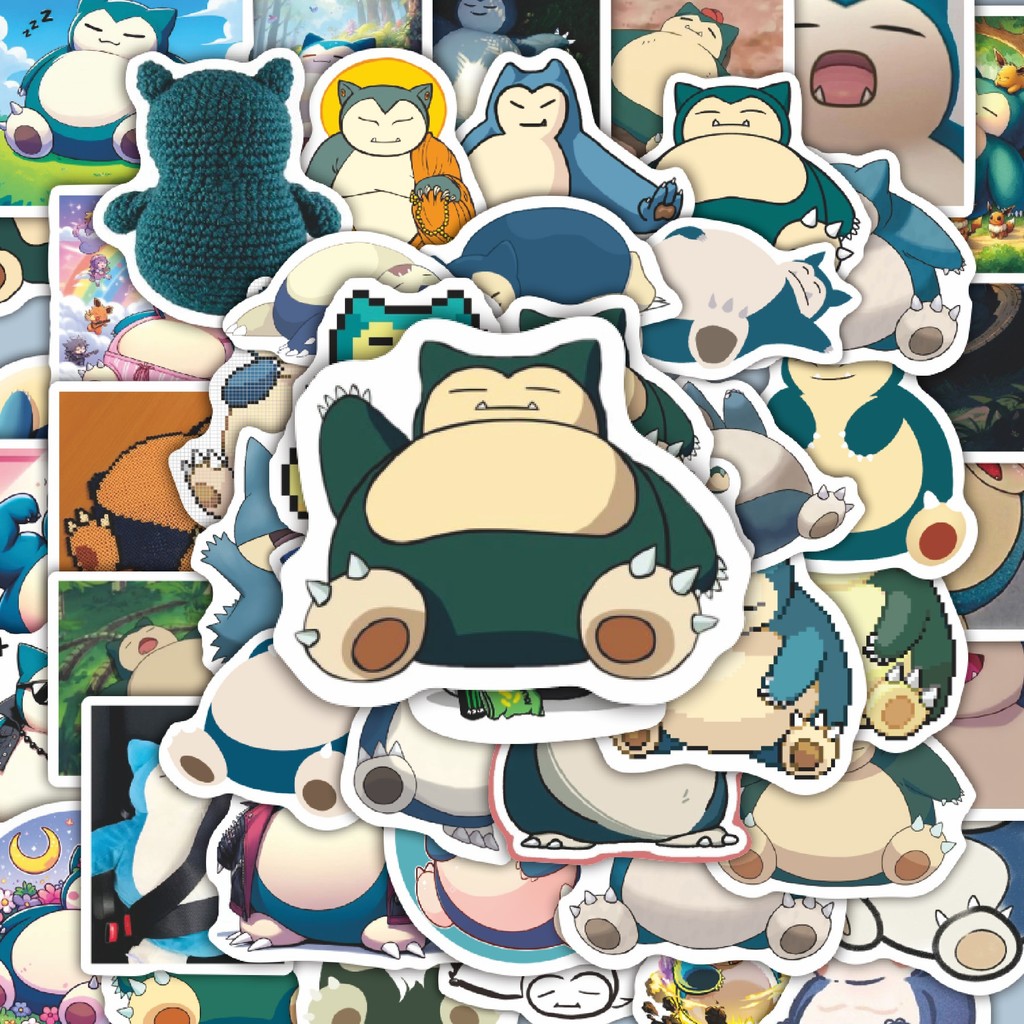 

100PCS Lucu Stiker Kartun Snorlax V2 Stiker Aesthetic Stiker Anti Air Stikers Berperekat Waterproof sticker decal buat Motor Helm Buku Journal Koper Casing HP Laptop Botol Minum Hadiah anak