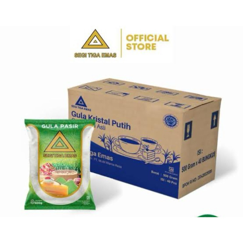 

Paketan Gula pasir Segitiga Emas ukuran 500gram 10 bks dan 20 bks