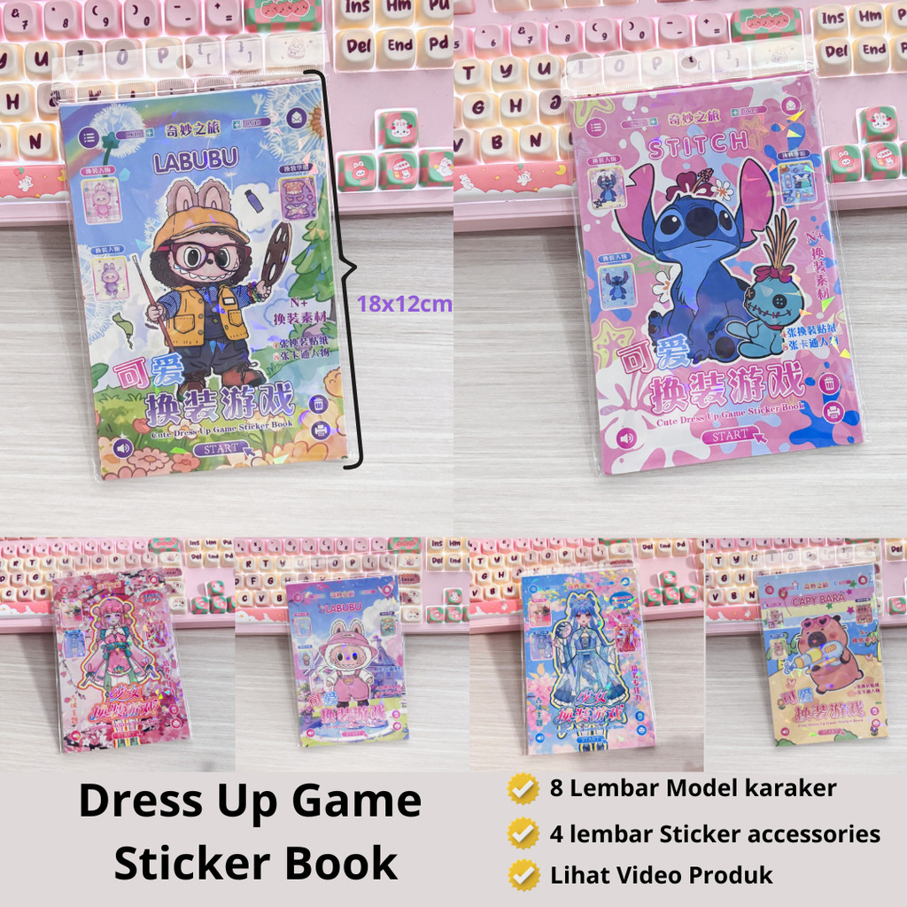 

Mainan DIY Buku Sticker Anak Dress Up Game Kreatif Karakter Imut Aksesoris Baju Mainan Edukatif
