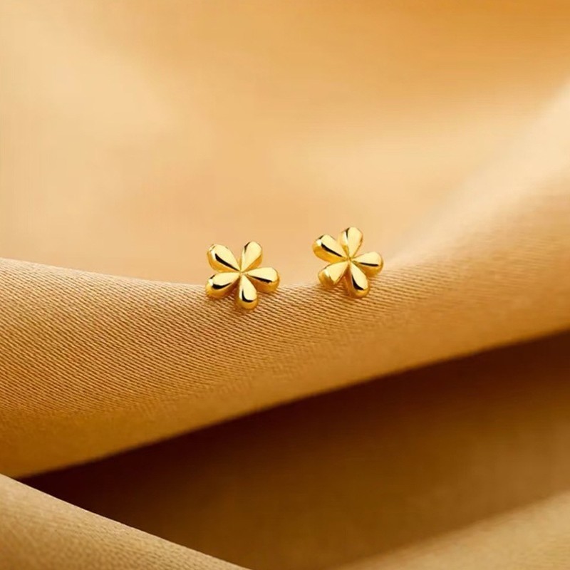 Anting Wanita Titanium Cute Anting Titanium Fashion Korea Simple Anting Pola Bunga Kecil