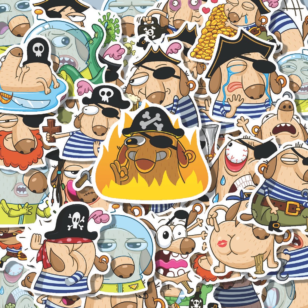

100PCS Lucu Stiker Kartun Pirate Diggie Stiker Aesthetic Stiker Anti Air Stikers Berperekat Waterproof sticker decal buat Motor Helm Buku Journal Koper Casing HP Laptop Botol Minum Hadiah anak