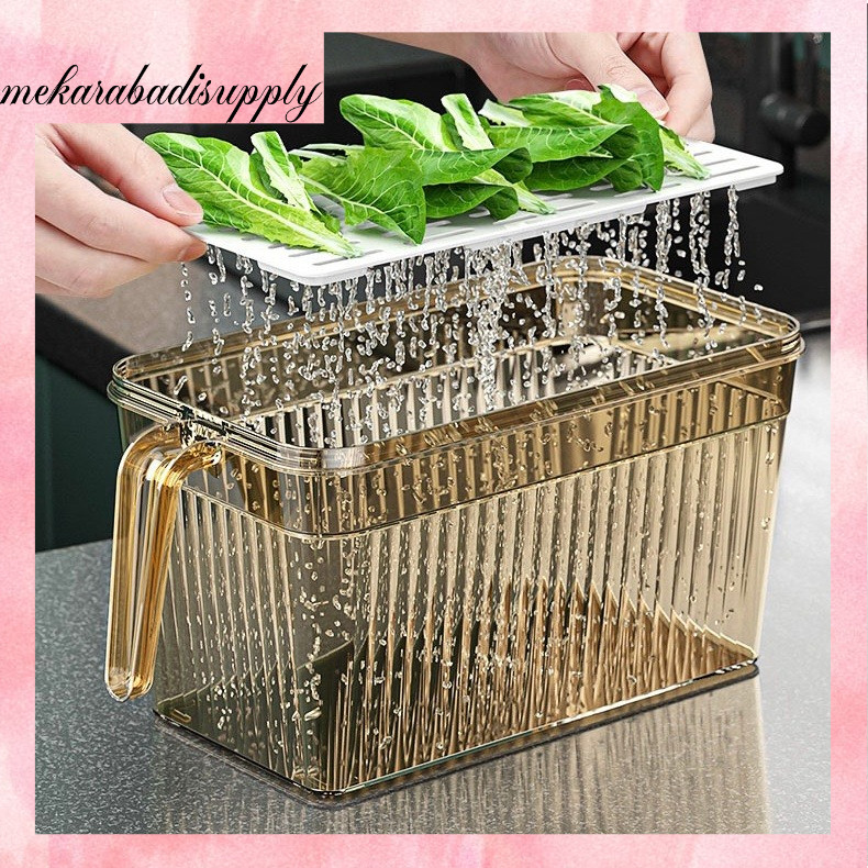 Kotak Penyimpanan Kulkas Container Transparan Acrylic Storage Box Serbaguna