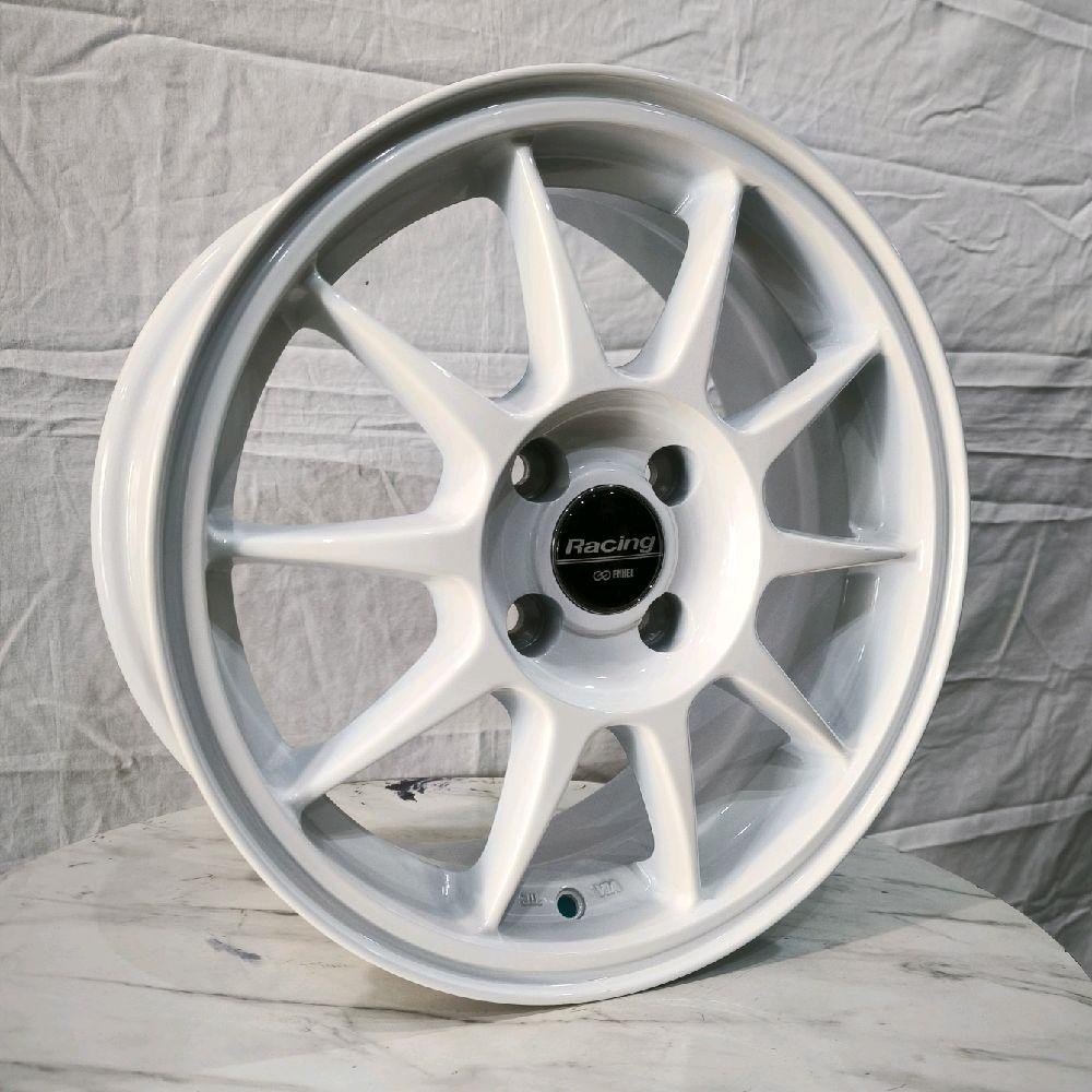 4pcs Velg Racing ENKEI Rallyart X 15x6.5 4H 100 et40 Ring 15 R15 Putih Ringan untuk Mobil Brio Jazz 