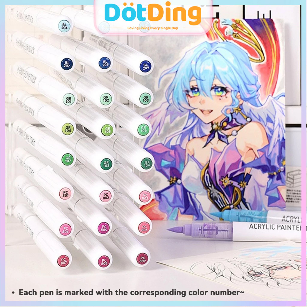 

9Pcs/Box Warna Pensil Marker Cair 126Color Akrilik Kepala Lembut Tahan Air Tidak Luntur Alat Tulis Seni/Languo 126Colors Straight Liquid Acrylic Marker Soft-head Painting Permanent Waterproof Marker Art Supplies H590