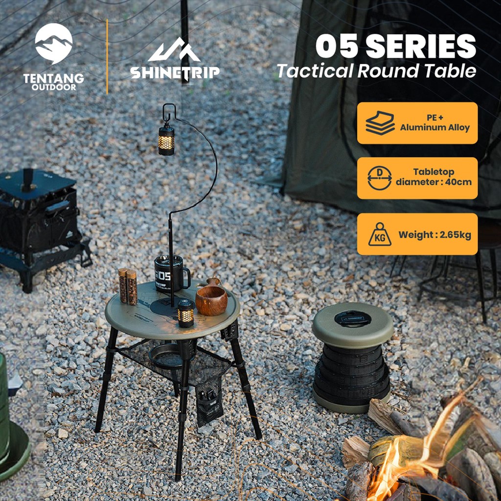Meja Lipat Multifungsi Outdoor SHINETRIP Round Table Camping Folding Table