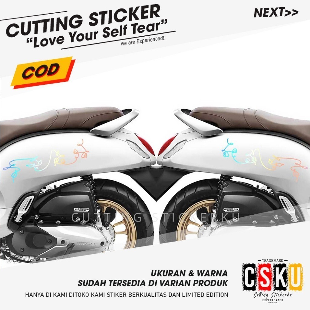 Cutting Sticker Reflective Love Your Self Tear BTS Variasi Motor Mobil Anti Air Aksesoris Keren