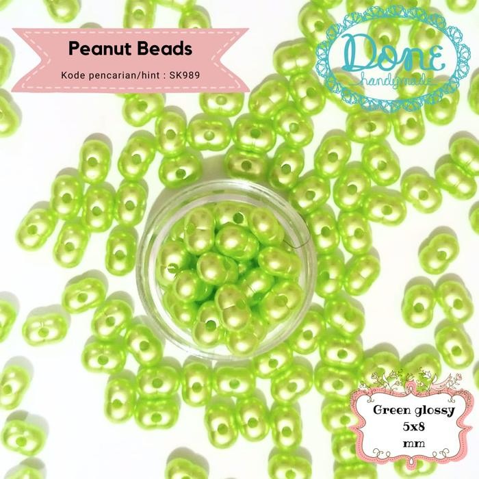 

Done handymade manik kacang peanut bean beads diy meronce straphone sk989 - blue glossy