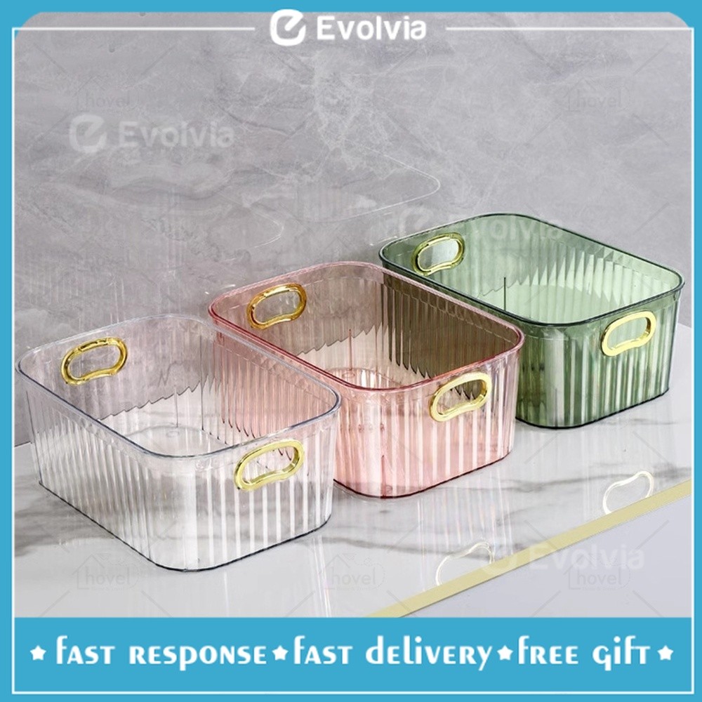 Kotak Akrilik Wadah Penyimpanan Kosmetik Skincare Alat Make Up Aksesoris Multifungsi - Evolvia