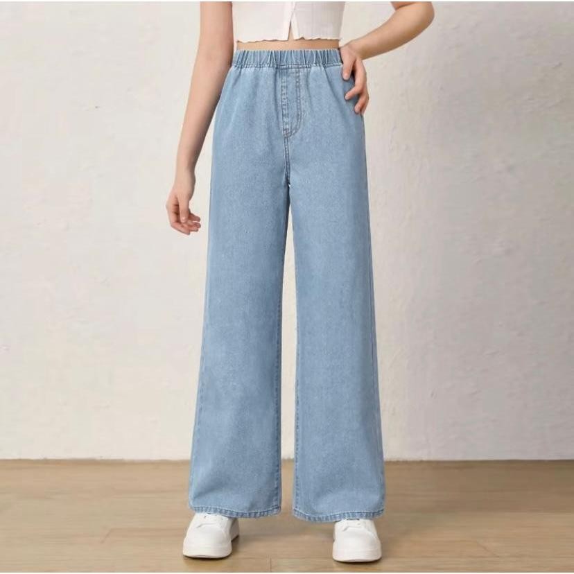celana jeans wanita baggy jeans/jeans kulot pinggang karet melar/ jumbo/bisa sampai bb100kg