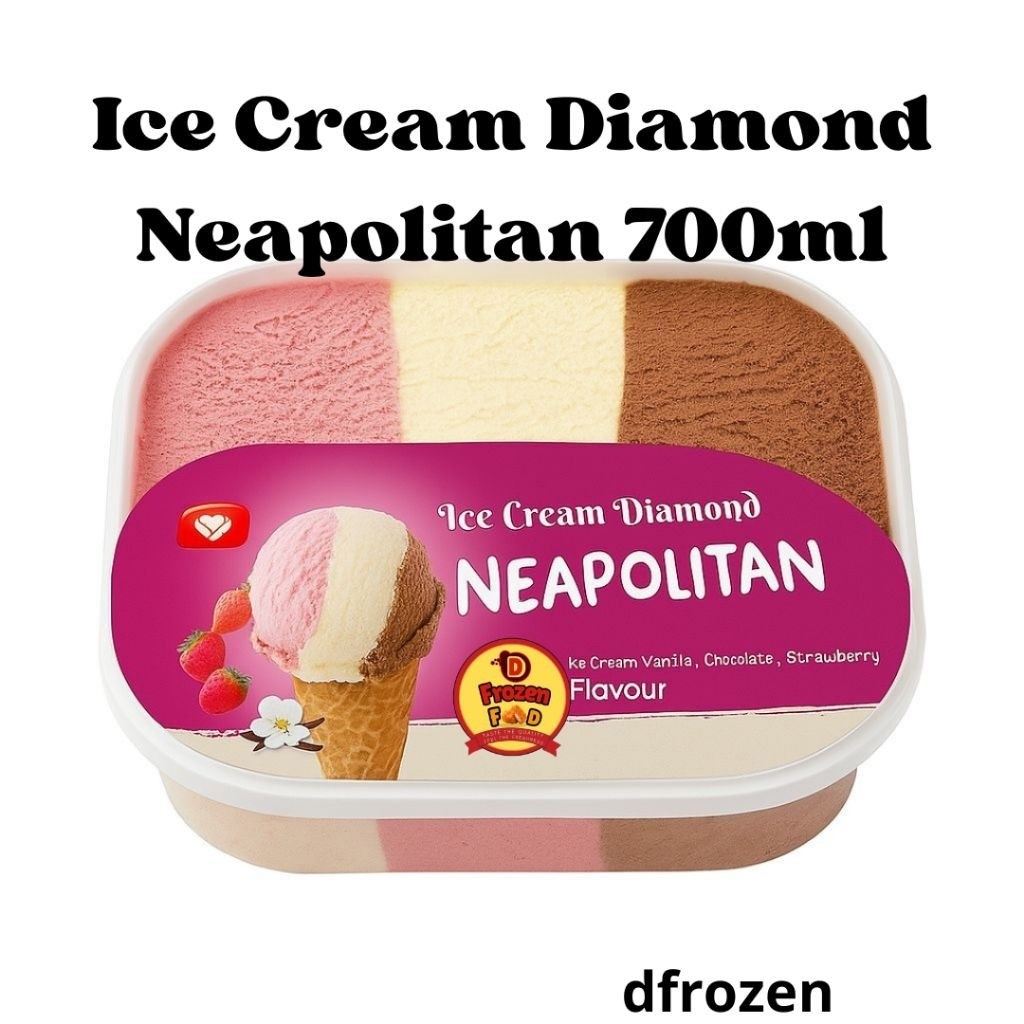 Es Krim Diamond Neapolitan 700ml es cream box kotak ice cream lembut creamy 3 rasa