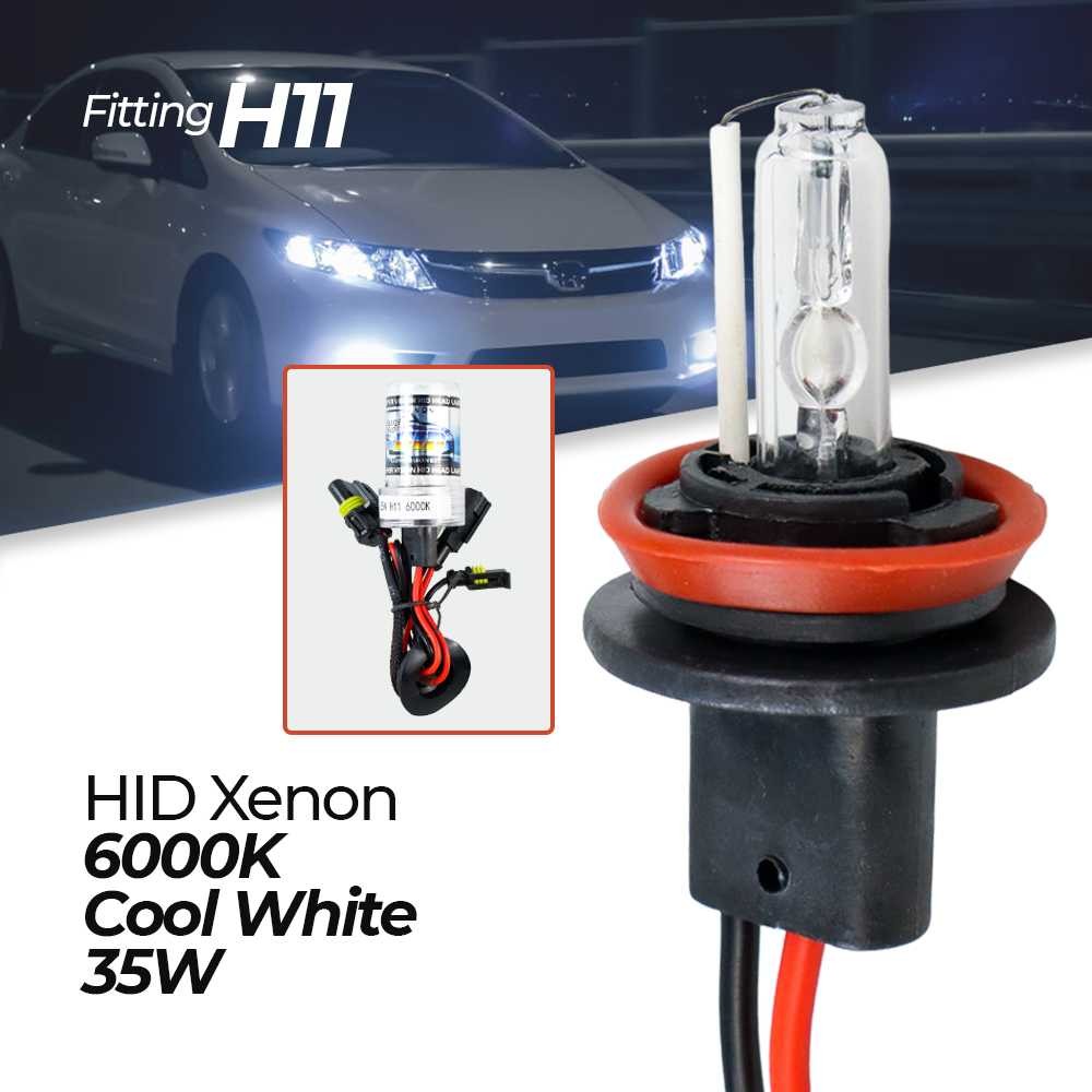 COD Lampu Halogen Depan Headlamp Mobil Universal Variasi LED HID Xenon Soket H11 12 Volt 35 Watt Cah
