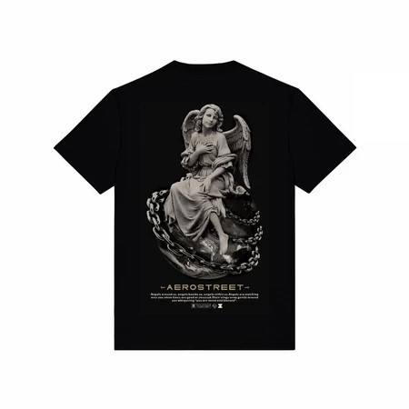(COD) Aerostreet Aerostreet T Shirt Oversize Earth Angel Hitam Kaos FADAA