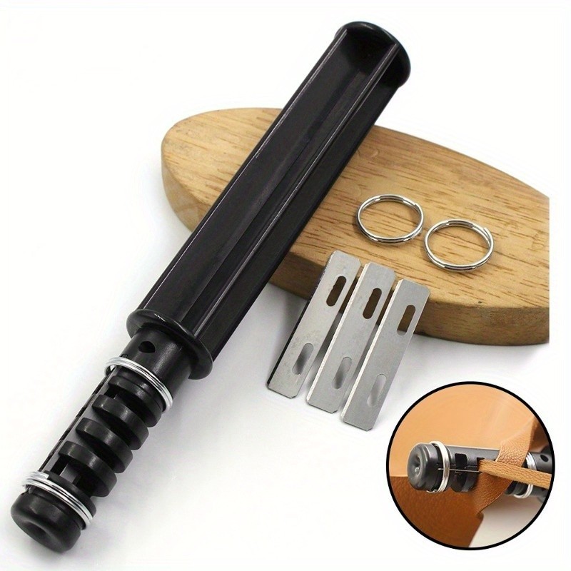 

Leather Strip Cutter Tool for Leather Strap Cutter Handmade Leathercraft with 3 Blades DIY Leather Cutting Tool