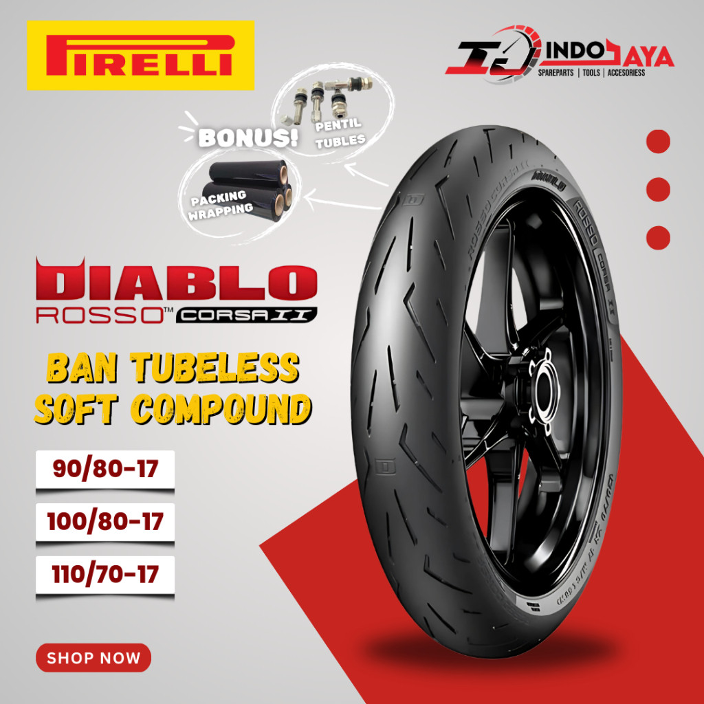 [READY COD] BAN PIRELLI DIABLO ROSSO CORSA 2 ( 90/80-17 / 100/80-17 / 110/70-17 ) SOFT COMPOUND RING