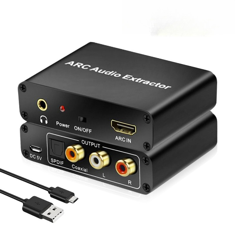 192KHz HDMI ARC Audio Adapter Extractor Digital to Analog Audio Converter DAC SPDIF Coaxial RCA 3.5m