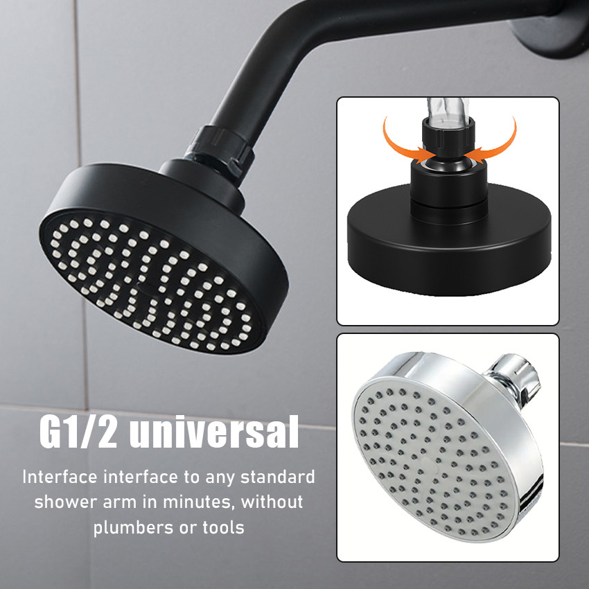 hower Kamar Mandi Rainfall Komplit – Kepala Shower Bulat 4 Inch Tanam Tembok, Cocok untuk Air Panas 