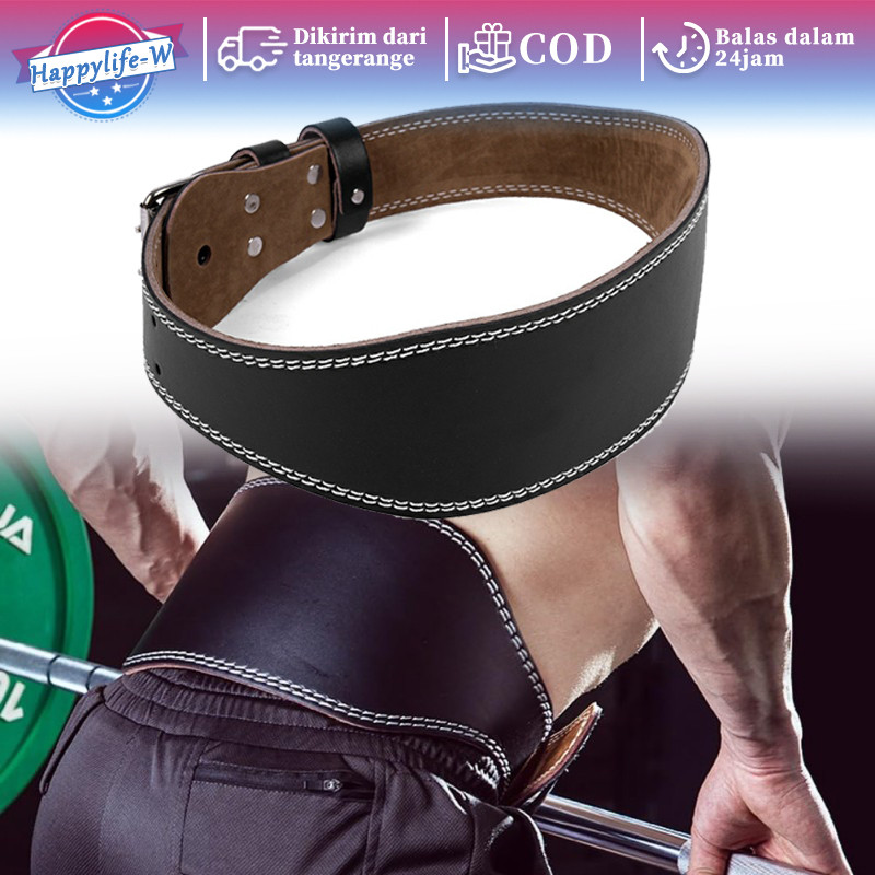 Weight Lifting Leather Belt Sabuk Gym Fitness Belt Sabuk Gym Pria Dan Wanita Belt Powerbelt Gym Fitn
