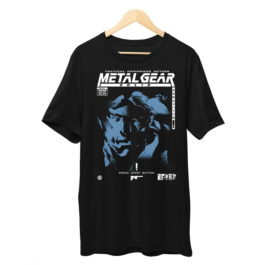 Kaos Pria METAL GEAR SOLID Solid Snake Metal Gear print T-Shirt Atasan musim panas Unisex