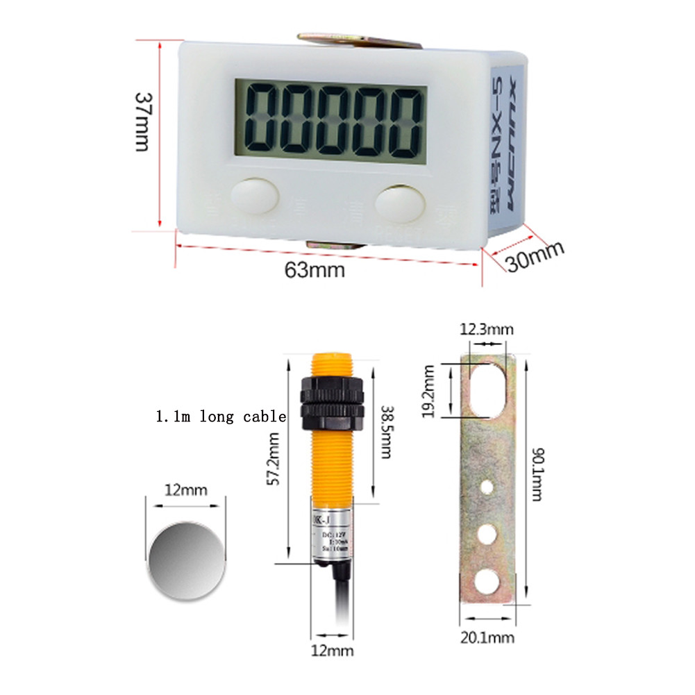 5 Digital Display Counter Proximity Industrial Magnetic Sensor Switch Counter Automatic Electronic I