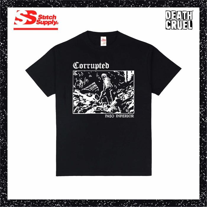 (COD) CORRUPTED - Paso Inferior T-shirt Kaos Band Cotton Stitch Supply Heavy Tshirt Katun - M