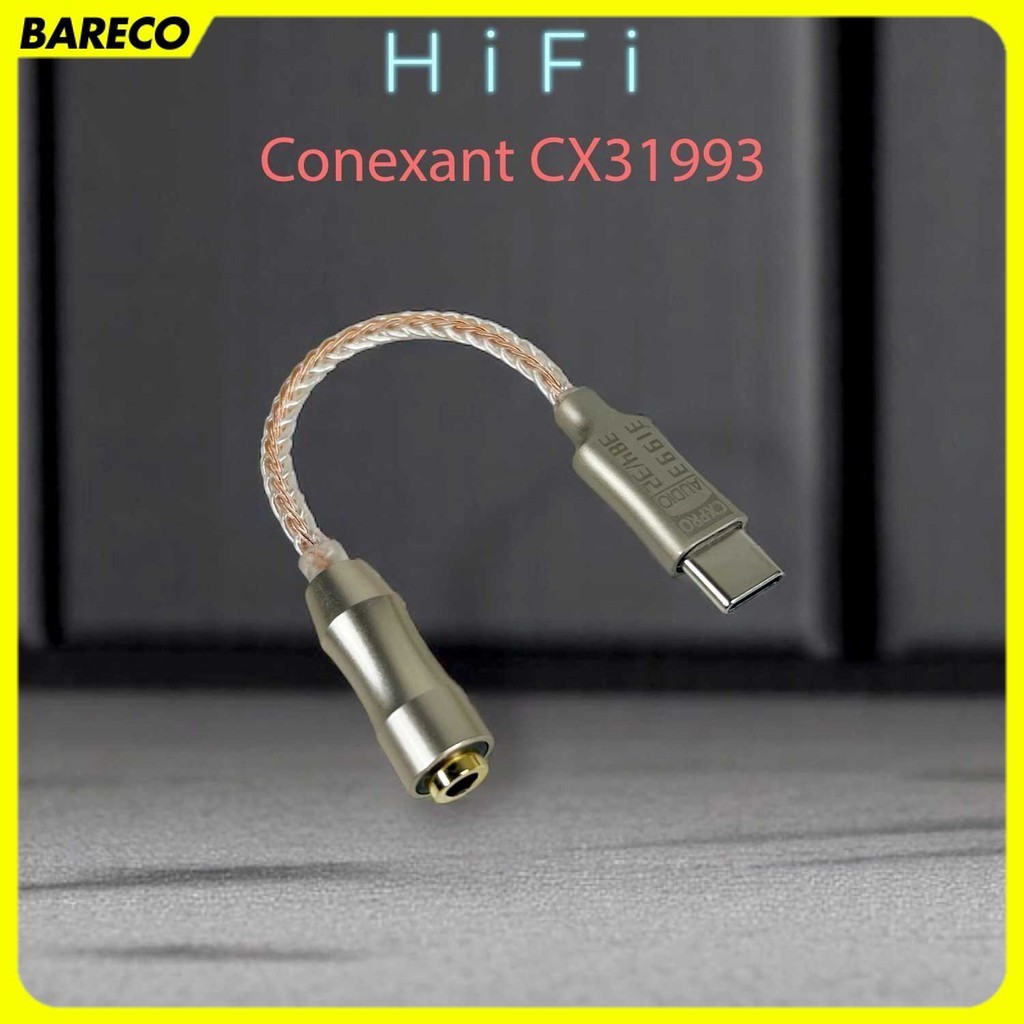 Kabel USB Type C ke 3.5mm Adaptor HiFi DAC Conexant CX31993 Chip - CX-PRO