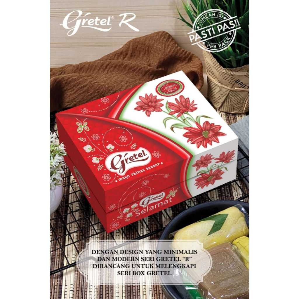 [GRETEL BUNGA R6] DUS JAJAN BERKATAN 15X15X6 / SNACK BOX 15X15 / KOTAK KUE 15 X 15 CM