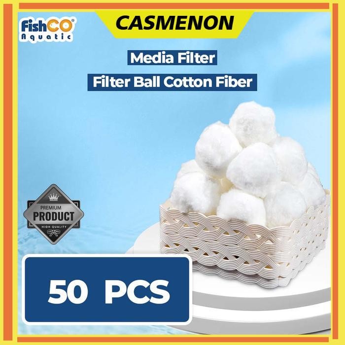 Bio Fiber Cotton Crystal Ball Media Filter Aquarium & Kolam Renang - 50pcs