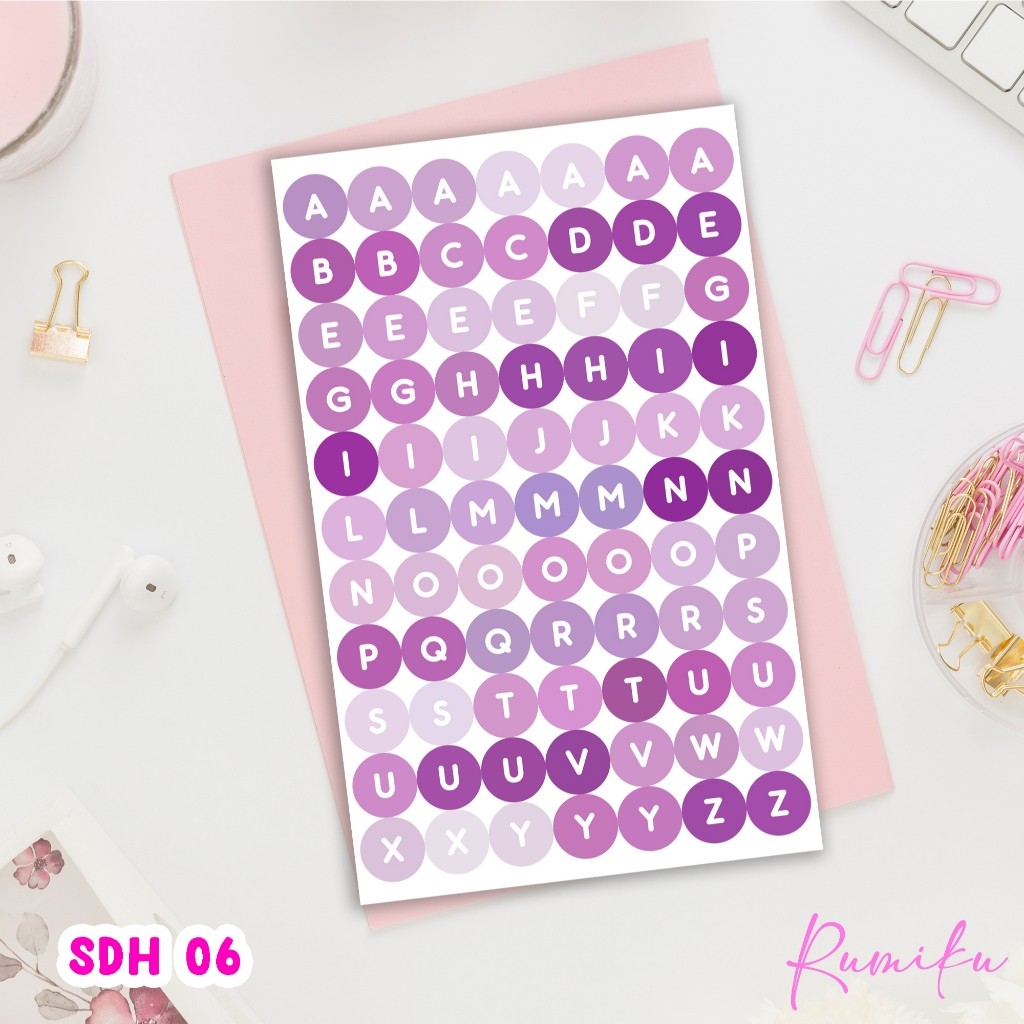 Sticker Deco Huruf / Sticker Jurnal Huruf / Aesthetic / Letter Sticker Tumblr DIY Scrapbook