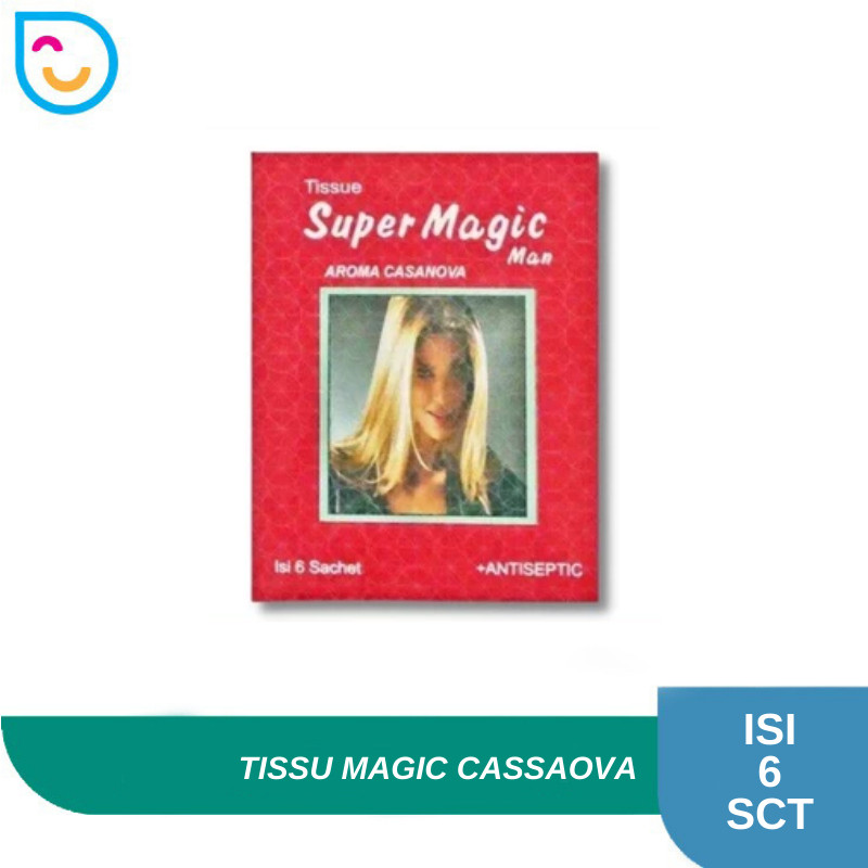 Tissue Super Magic Casanova Isi 6 Sachet - Tisu Mejik Merah Original - Tissu Megic Tahan