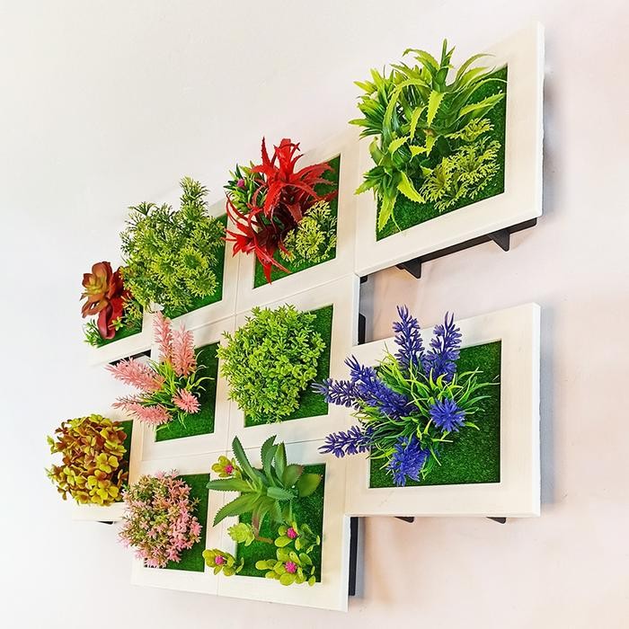 Tanaman Hias Plastik Bunga Bingkai Dinding Mini Hiasan Dekorasi Rumah - VARIAN 17A