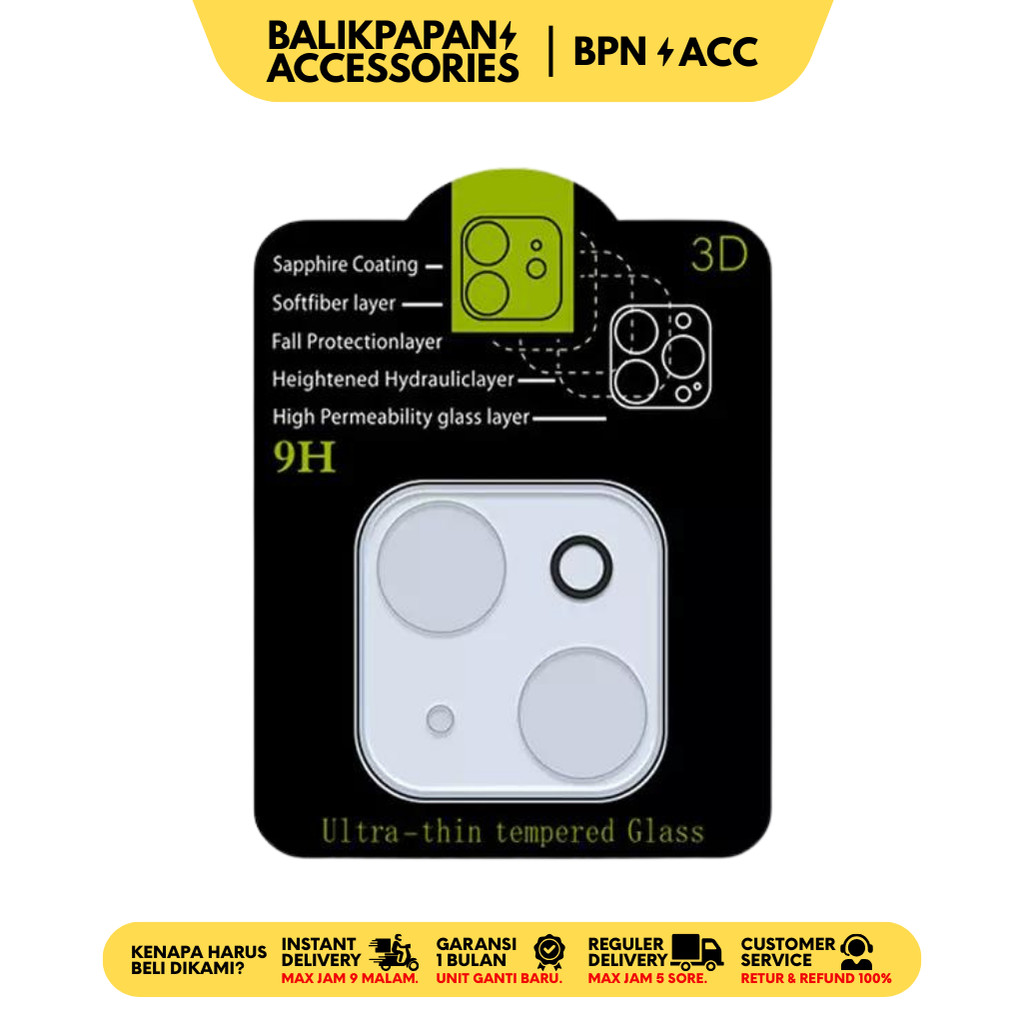 Camera Anti Gores Tempered Glass iPhone Lens Protector Lingkaran Bening Anti Gores Kamera iPhone - B