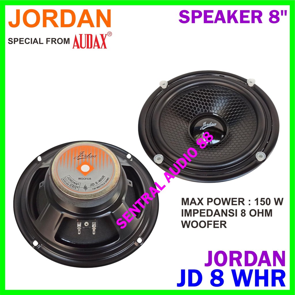 Woofer 8 Inch Jordan JD 8 WHR Speaker Jordan JD 8WHR Wofer by AUDAX 8" 8in Original