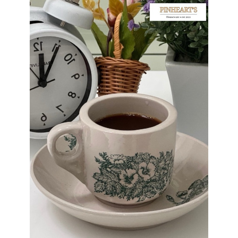 CANGKIR KOPI MOTIF JADUL / TEH BAHAN KERAMIK ASLI DESIGN VINTAGE / CANGKIR JADUL / CANGKIR KEDAI KOP
