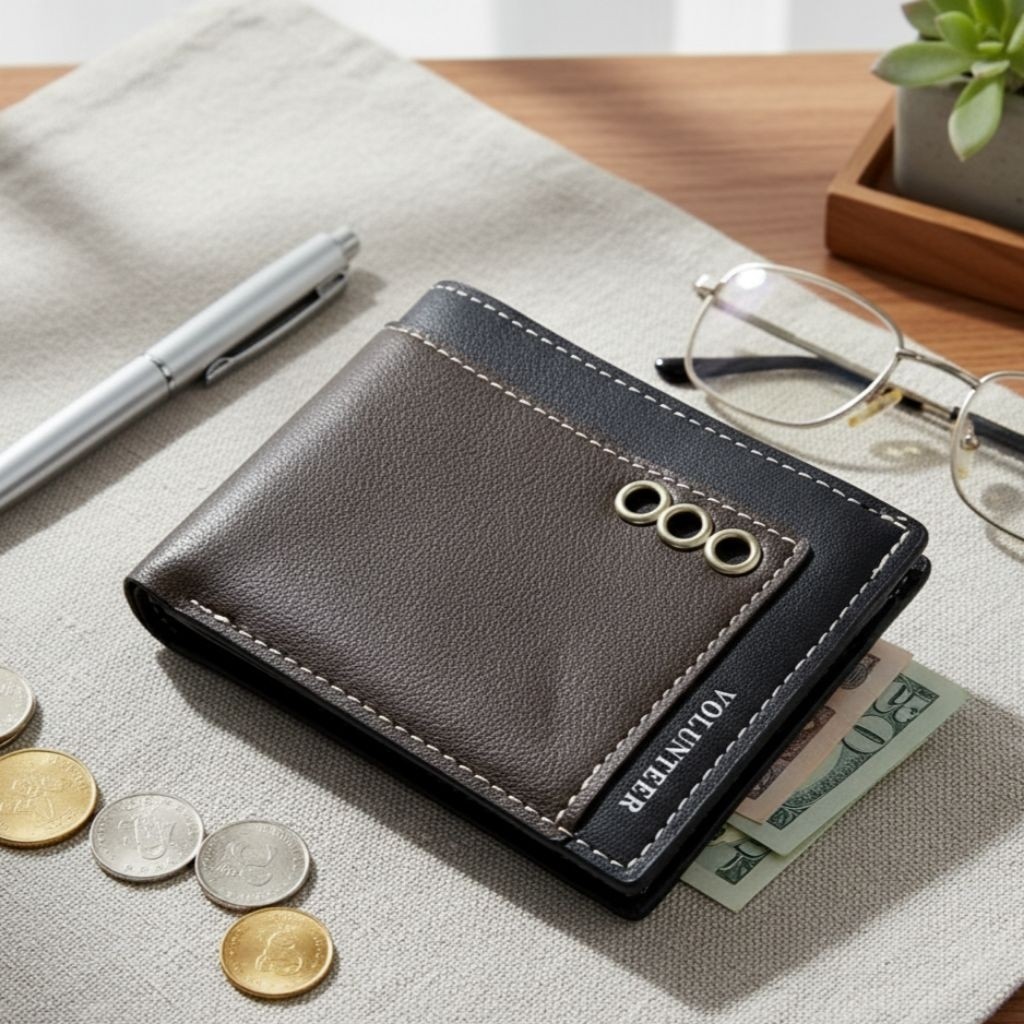 Dompet Lipat Pria Remaja Laki Laki Minimalis Dompet Kulit Anak Cowo Polos Simpel