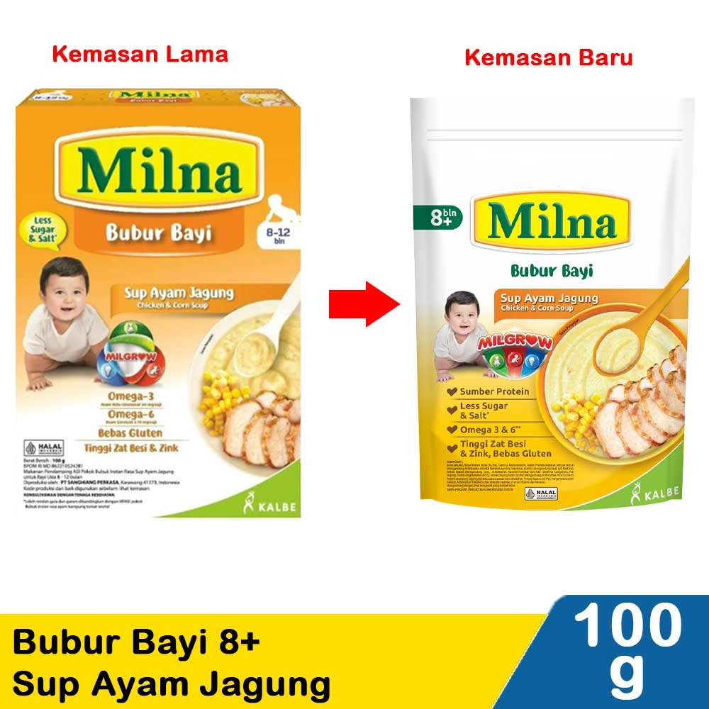MILNA BUBUR BAYI 8+ SUP AYAM JAGUNG 100g