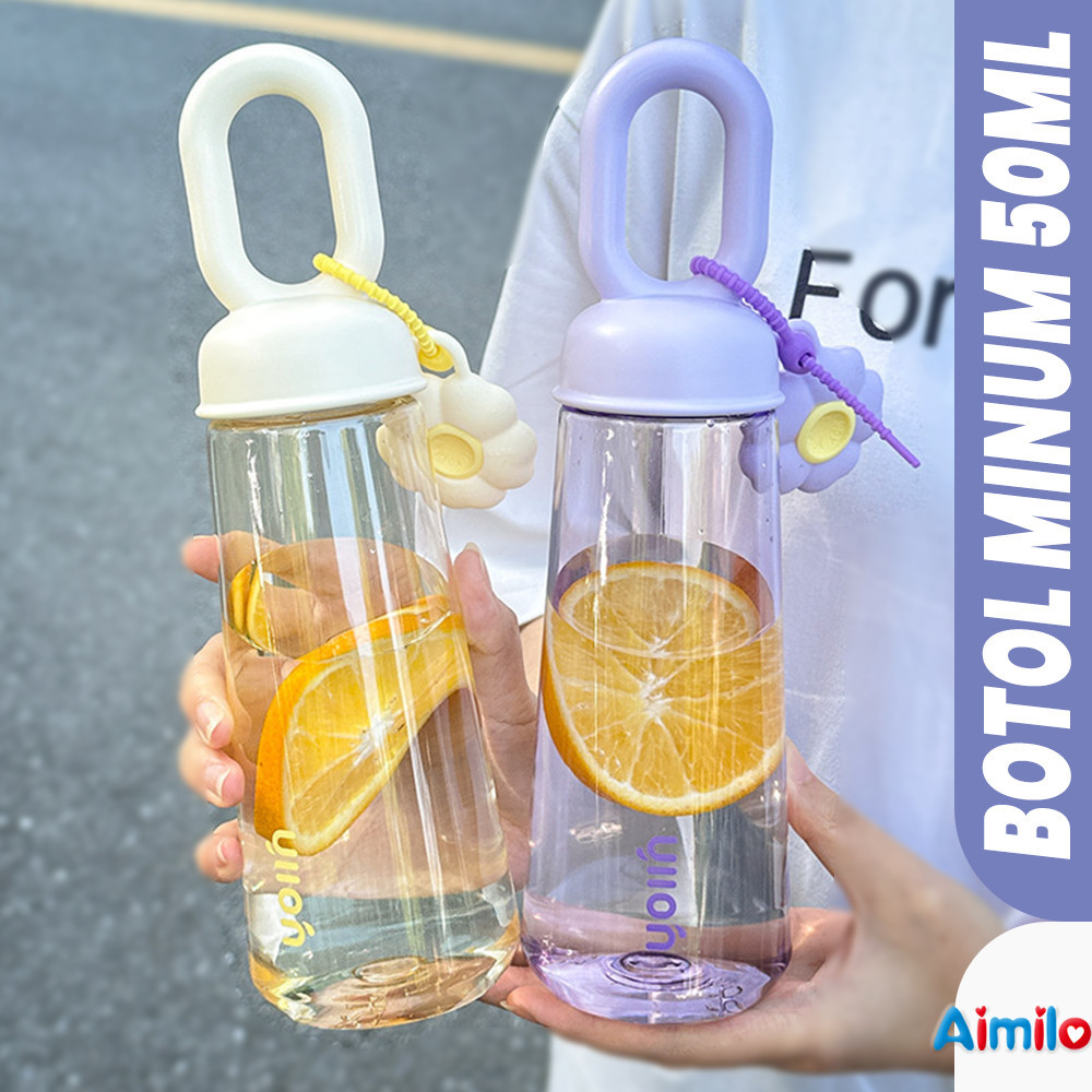 SWN - Botol Minum Transparan 500ml Tumblr Tempat Air Minum - Botol Anak Sekolah Lucu Terbaru
