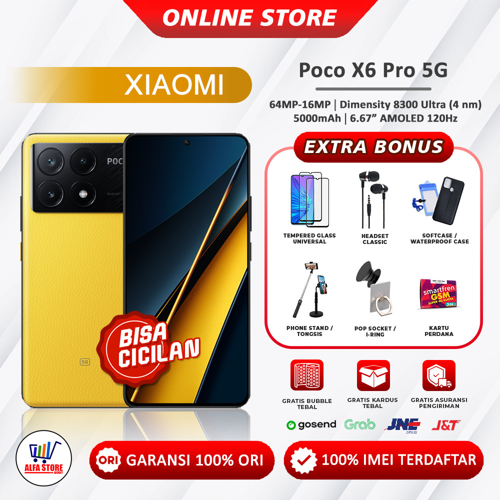 xiaomi poco x6pro pocophone x6 pro 5G NFC ram 12/512gb x6 5G NFC ram 12/256gb garansi resmi